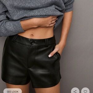Stradivarius Leather Effect Mini Shorts